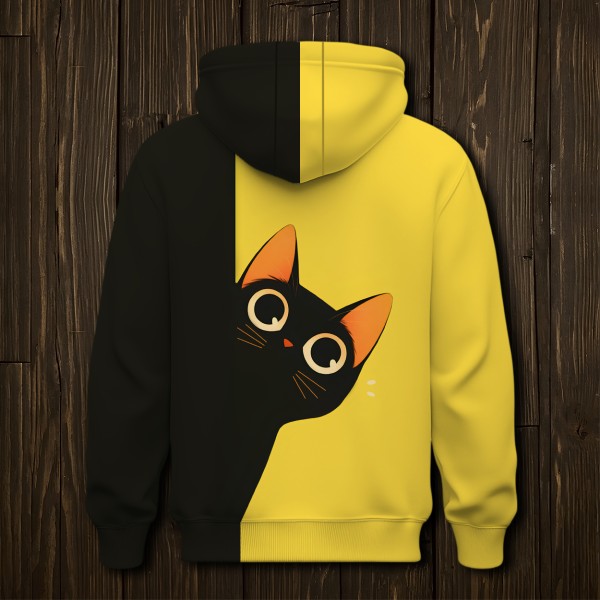 Детский худи для девочки Черный котик