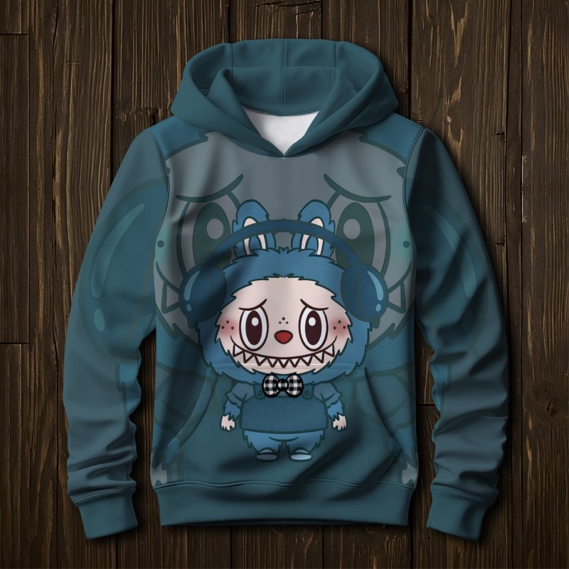 Детский худи для мальчика Labubu (Лабубу) голубой