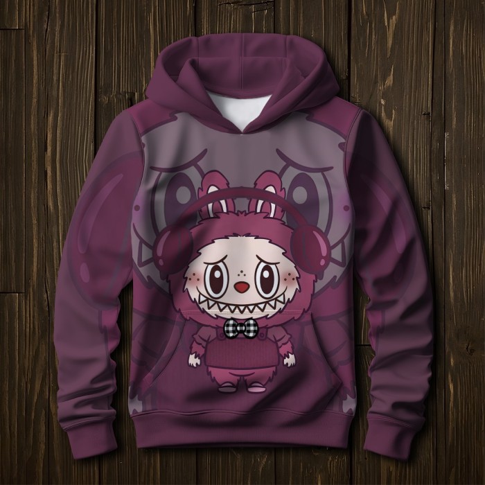 Детский худи для мальчика Labubu (Лабубу) розовый