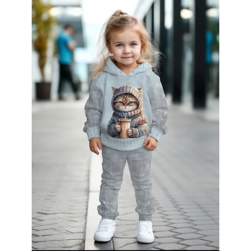 Детский костюм для девочки Кот с кофе