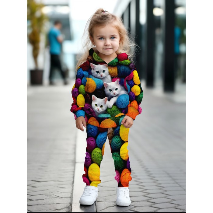 Детский костюм для девочки Котики клубочки