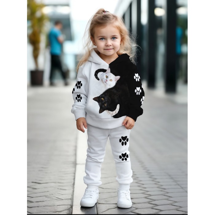 Детский костюм для девочки Инь-Янь белый