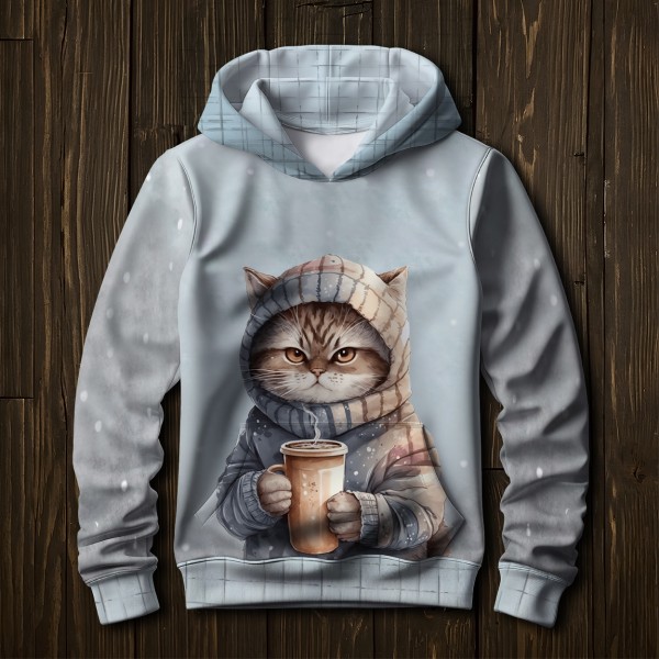 Детский костюм для мальчика Кот с кофе