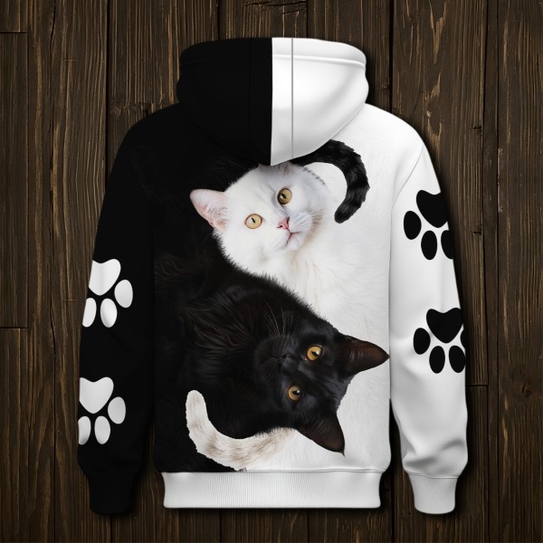 Женский худи Инь-Янь белый